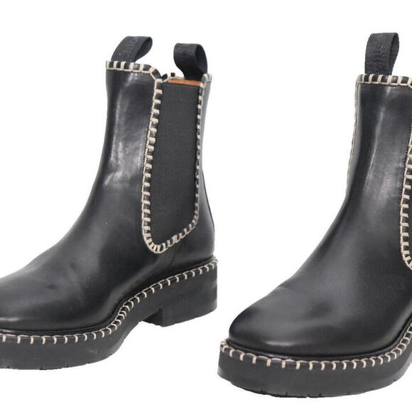 Chloe Women's Size EU 38 US8 Black Noua Chelsea Boots Leather Ankle Boot $1500 - Picture 3 of 10